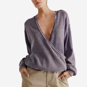 Free People Anyway Tee Fallen Fig Size Small